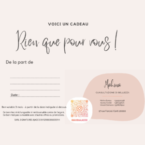 Verso Carte Cadeau Bien-Être MAHINA